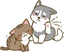 犬と猫のイラスト